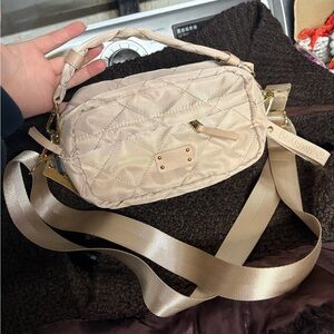 BearPaw Light Tan Quilted Crossbody Bag